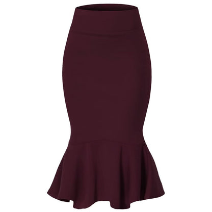 High Waist Mermaid Midi Skirt