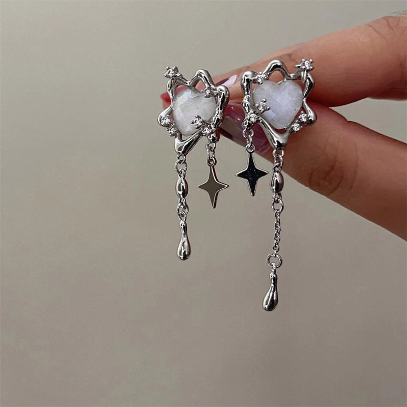Heart Star Tassel Earrings