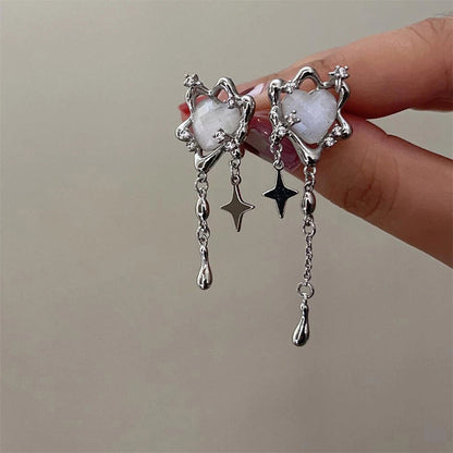 Heart Star Tassel Earrings