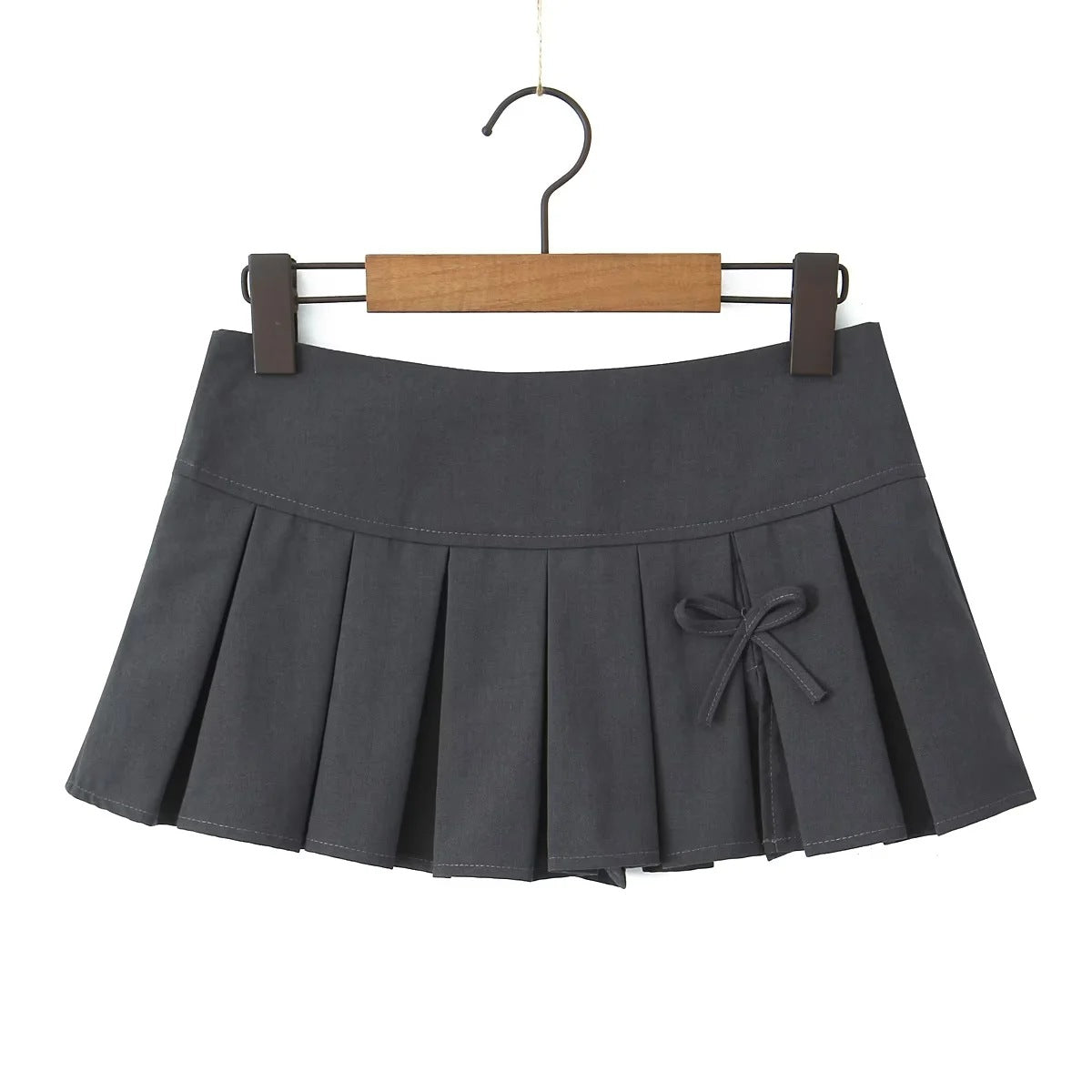 High Waist Pleated Micro Mini Skirt