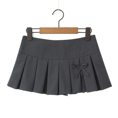 High Waist Pleated Micro Mini Skirt