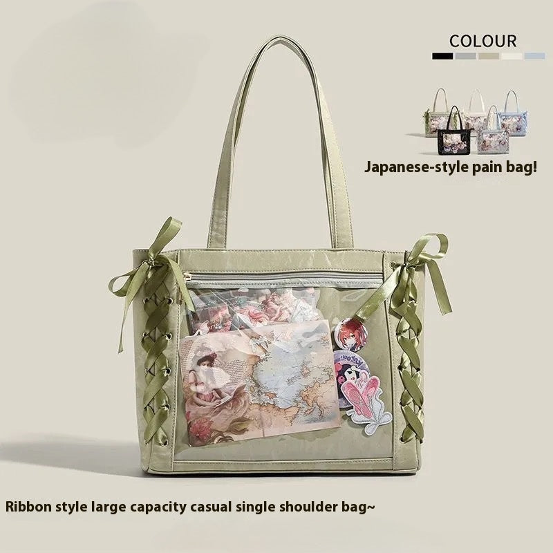Corset Bow Ita Bag - Transparent Pocket Tote