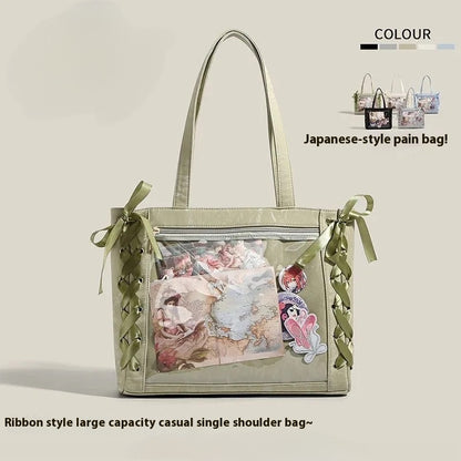 Corset Bow Ita Bag - Transparent Pocket Tote