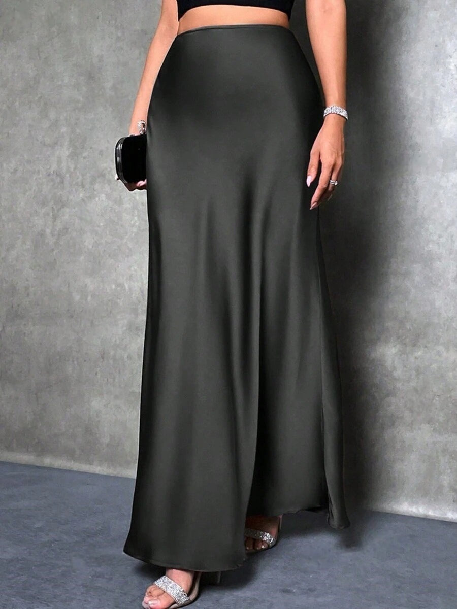 Satin Midi Skirt