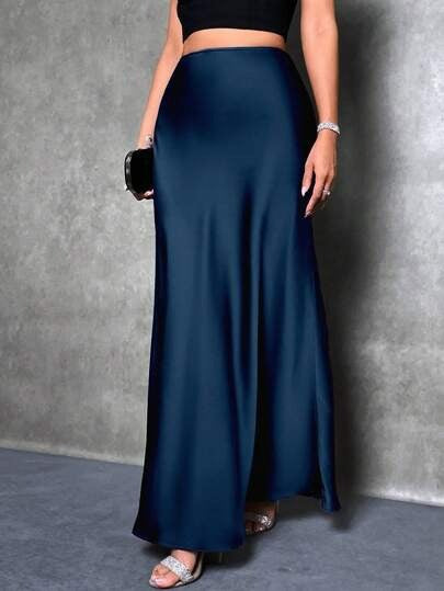 Satin Midi Skirt
