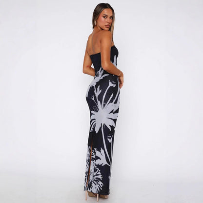 Ocean Breeze Floral Bodycon Maxi Dress