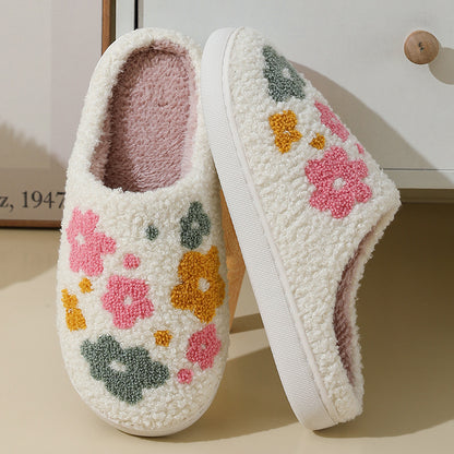 Cozy Floral Cotton Slippers