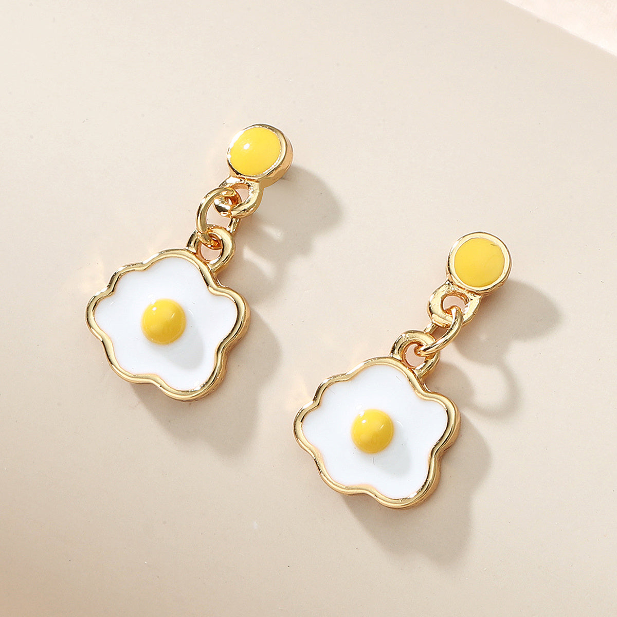 Simple Sunny-Side Up Egg Earrings