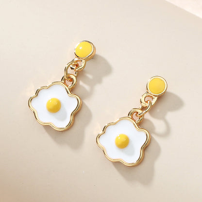 Simple Sunny-Side Up Egg Earrings