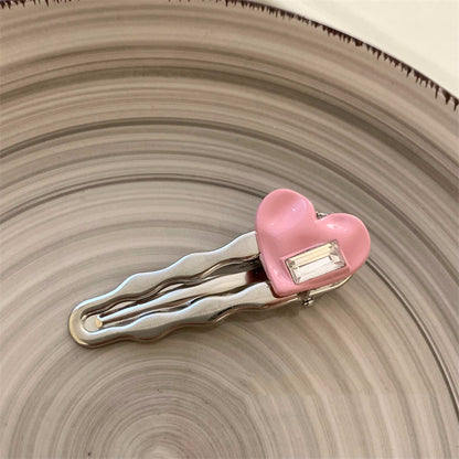 Y2K Metallic Love Heart Hair Clip