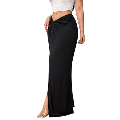 High Waist Slit Midi Skirt