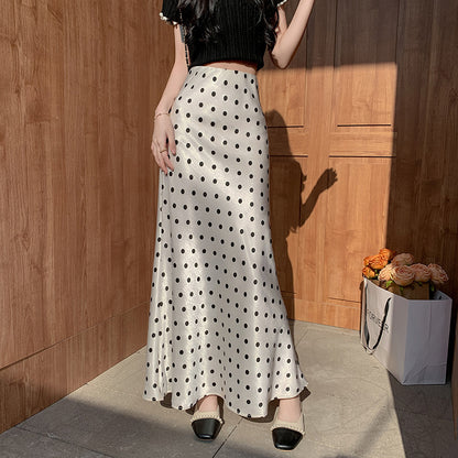 French Polka Dot A-Line Skirt
