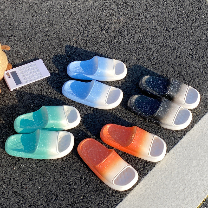 Ombre Gradient Beach Slippers - Thick Sole