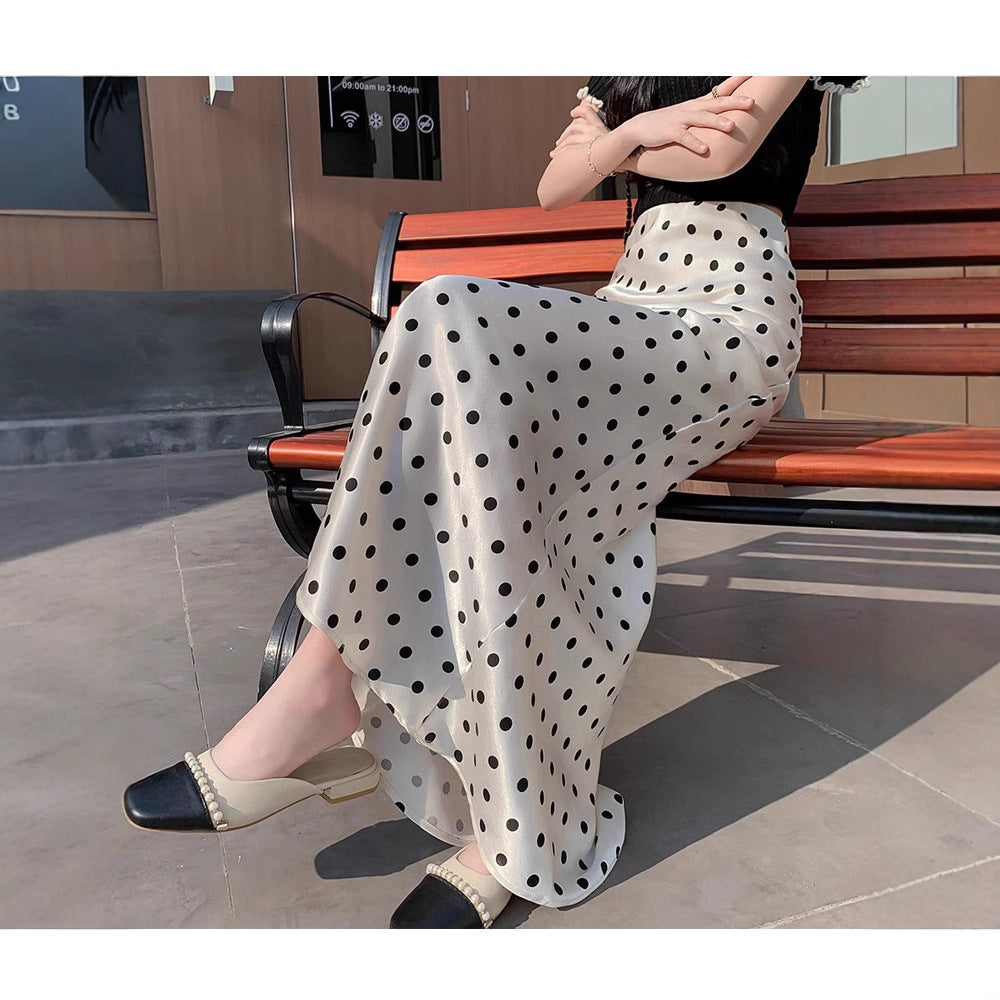 French Polka Dot A-Line Skirt