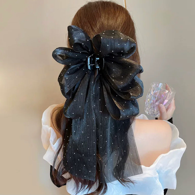 Floral Starry Bow Ribbon Hair Clip