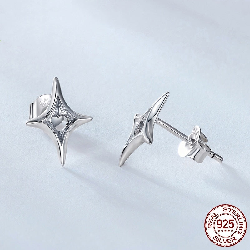 S925 Sterling Silver Star Stud Earrings