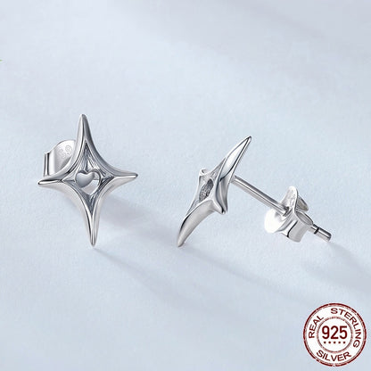 S925 Sterling Silver Star Stud Earrings