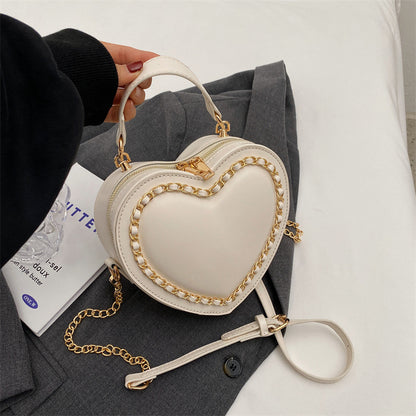 Heart Chain Shoulder Bag - Large Capacity