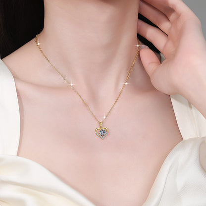 Moissanite Heart Pendant Necklace
