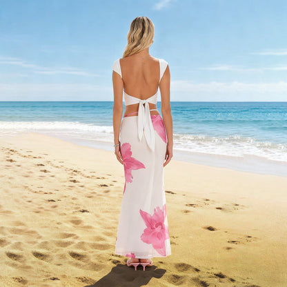 Floral Tie-Waist Maxi Skirt