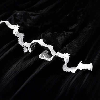 Tiered Lace Trim Midi Skirt
