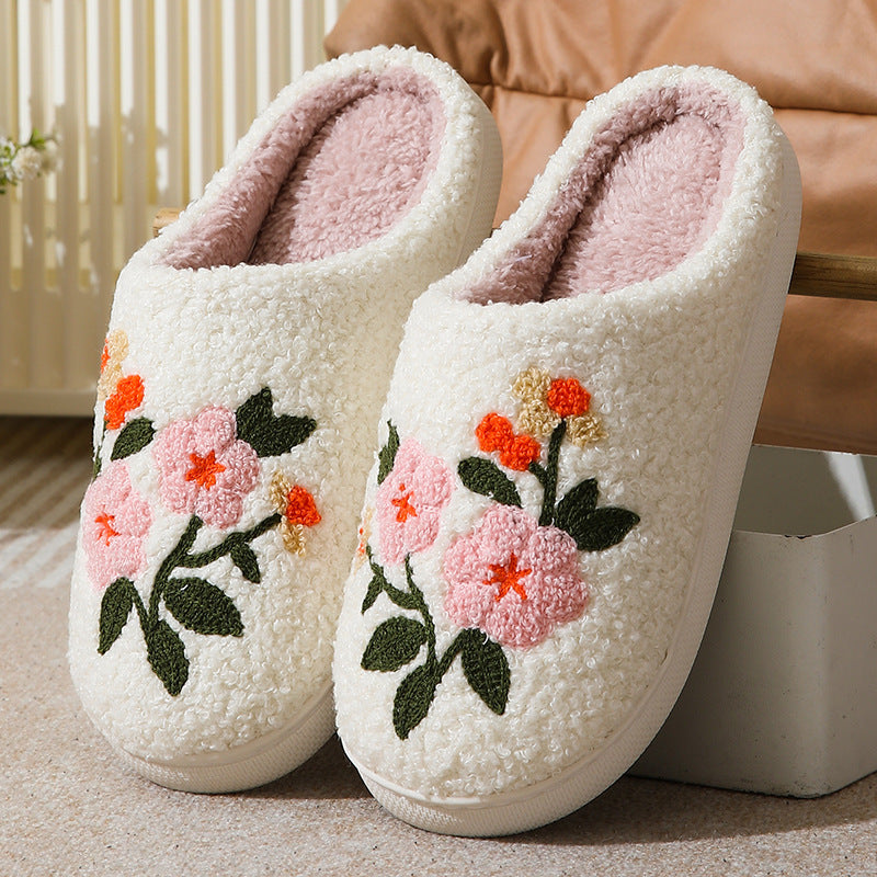 Cozy Floral Cotton Slippers