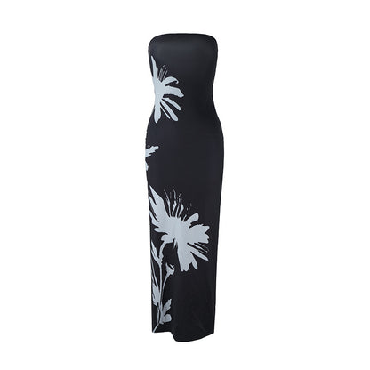 Ocean Breeze Floral Bodycon Maxi Dress