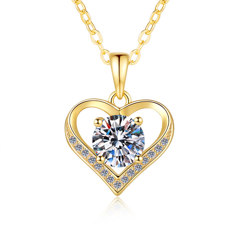Moissanite Heart Pendant Necklace