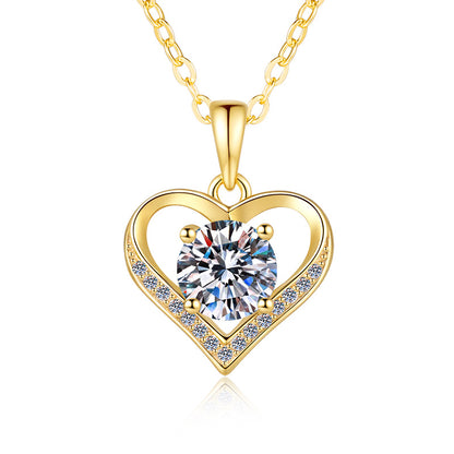 Moissanite Heart Pendant Necklace