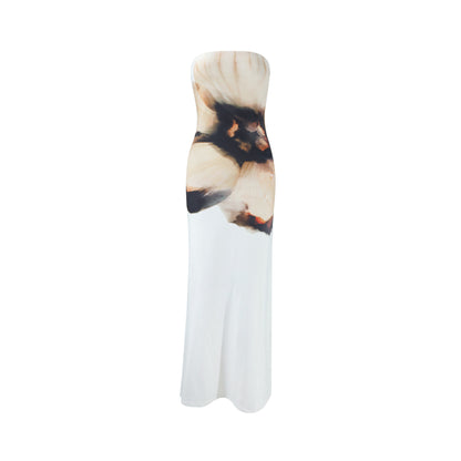 Floral Strapless Bodycon Maxi Dress