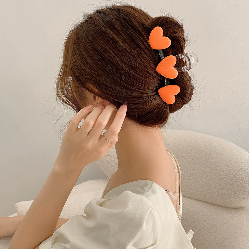 Triple Hearts Hair Claw Clip - Colorful