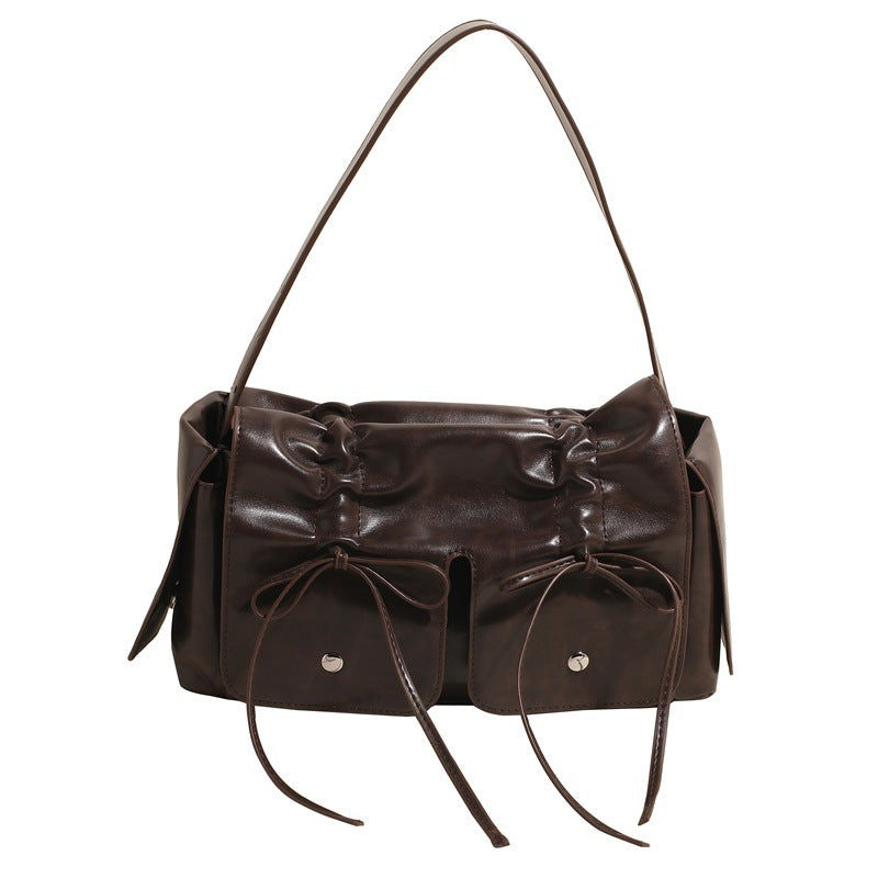Double Bow Detail Shoulder Bag