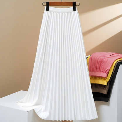 Pleated High Waist Midi Skirt