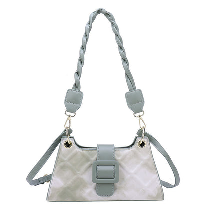 Women's Fashion Clashing Woven Shoulder Crossbody Bag Waffle