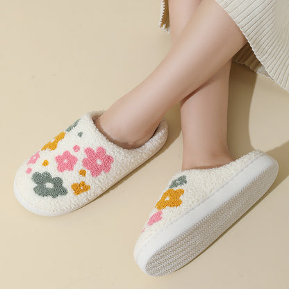 Cozy Floral Cotton Slippers