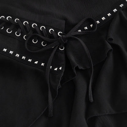 Playful Ruffled Asymmetric Mini Skirt