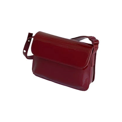 Retro Patent Leather Small Square Bag