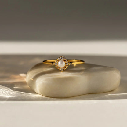 Pearl Zircon Ring - S925 Sterling Silver