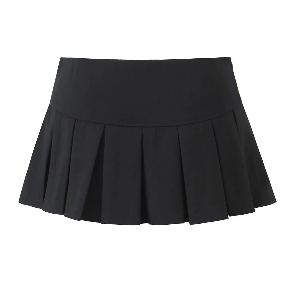 High Waist Pleated Micro Mini Skirt