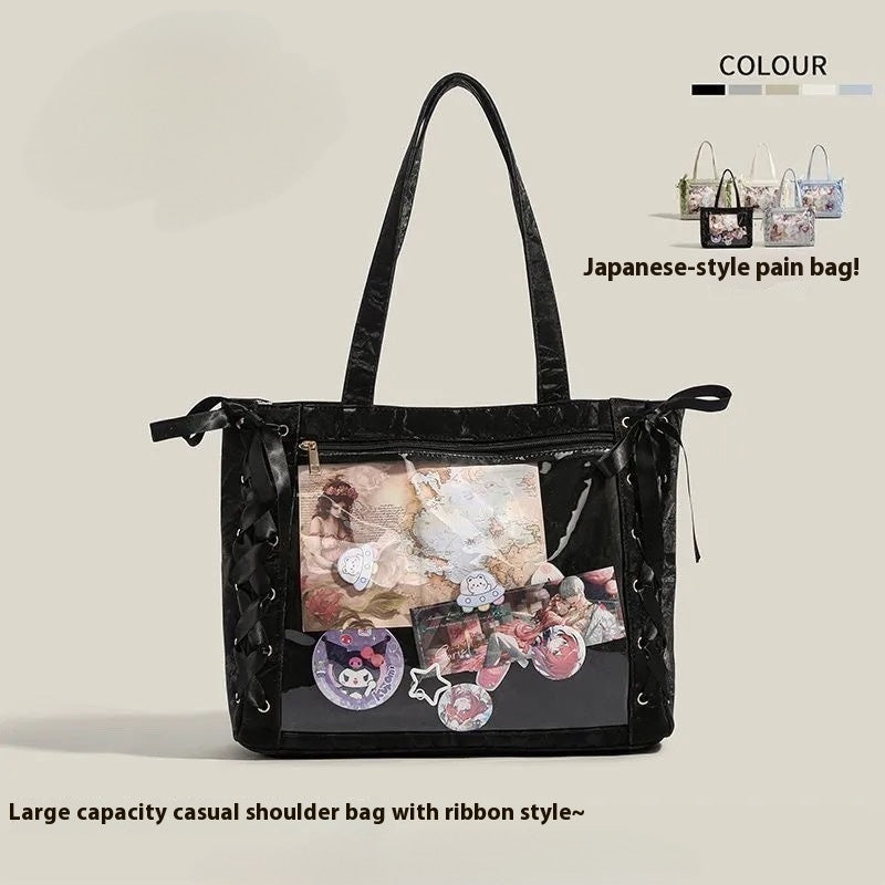 Corset Bow Ita Bag - Transparent Pocket Tote