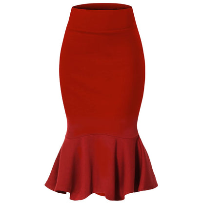 High Waist Mermaid Midi Skirt