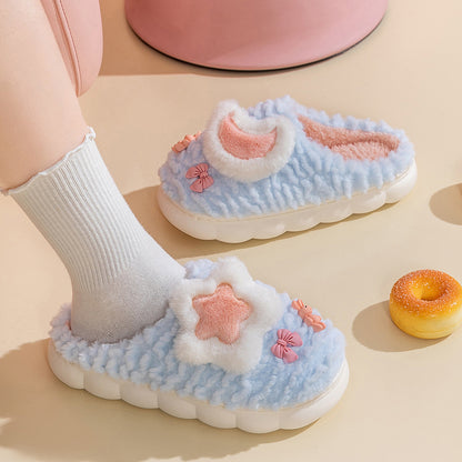 Plush Cartoon Fleece-Lined Slippers