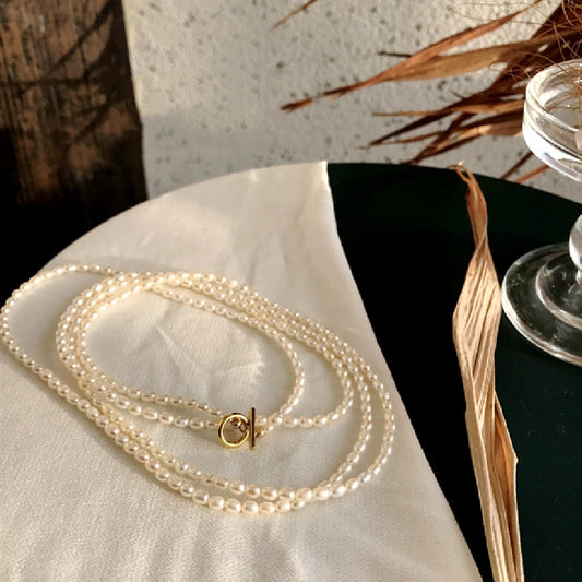 French Elegant Luxury Natural Pearl Long Necklace