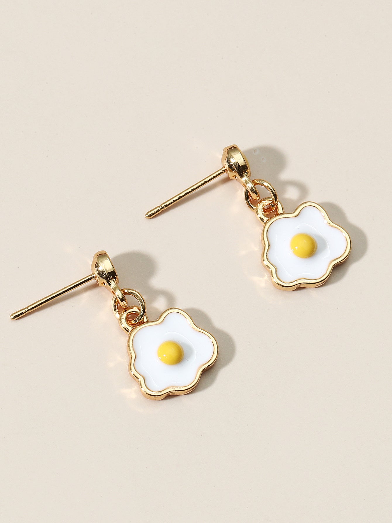 Simple Sunny-Side Up Egg Earrings