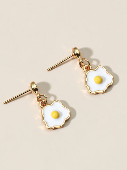Simple Sunny-Side Up Egg Earrings