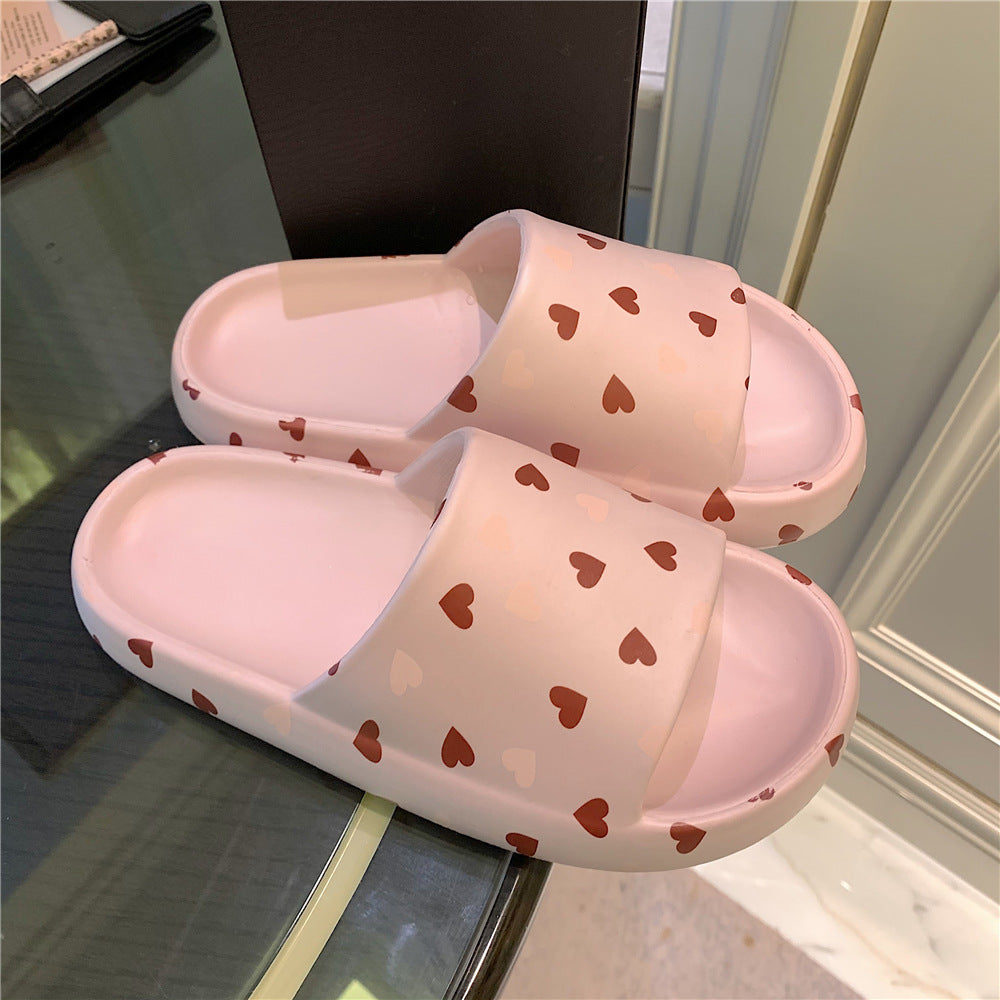 Heart Platform Slippers - Women's