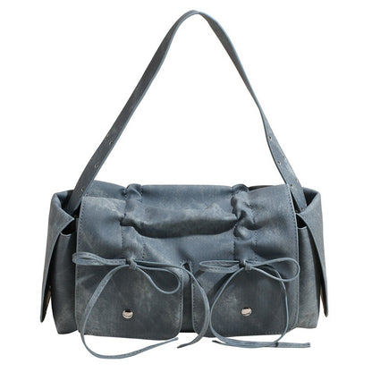 Double Bow Detail Shoulder Bag