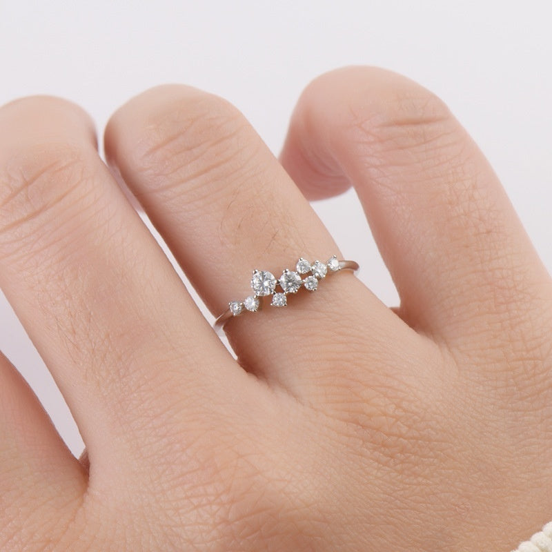 Starry Moissanite Ring - Sterling Silver