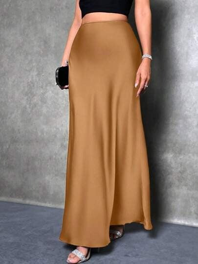 Satin Midi Skirt