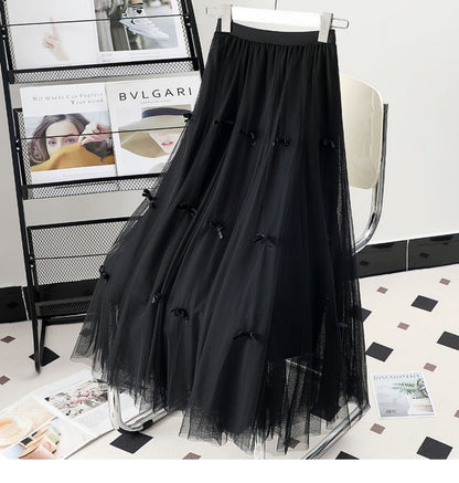 Mesh Overlay A-Line Mini Skirt
